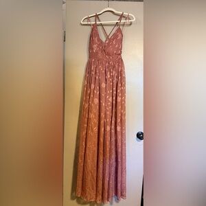 Windsor Floral Dress in Peachy Pink